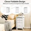 Folding Computer Desk Wheeled PC Laptop Table Writing Workstation-White