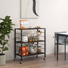 Costway 3-Tier Foldable Shelving Unit Heavy Duty Metal Shelves with Wheels