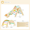 3-In-1 Kids Climbing Triangle Set Wooden Triangle Climber Set Indoor & Outdoor