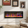 50" Wall Electric Fireplace, Slim Electric Fire, 1800W, Black