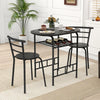 Small Table and 2 Chairs 3PCS Bar Kitchen Dining Breakfast Furniture Set W/Shelf