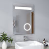 LED Bathroom Mirror with Shaver Socket Illuminated Lights 3X Magnifying Button