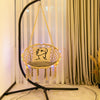 Macrame Hammock Chair Hanging Swing Seat W/ Colorful LED Lights Indoor Outdoor
