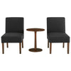 Dining Chairs & Table Set Linen Blend Bistro Seating Coffee Side Table | 3 Pcs