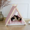 Dog Cat Teepee Pet Canopy Bed Comfy Fabric Cover Cushion Nesting Play Tent House