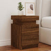 Modern Bedside Cabinet in Brown Oak with Adjustable - Bedroom Storage P0H7