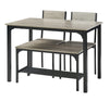 Dining Table and 2 Chairs with Bench,Breakfast Dining Table and Chairs Set 4pcs