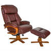 The Nice - Swivel Recliner Chair And Footstool In Chestnut Genuine Leather