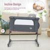 3-in-1 Baby Bedside Bassinet w/Safety Strap & Storage Bag-Grey