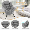 Home Office Accent Sofa Chair Leisure Lounge Armchair with Stool-Grey