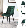 2PCs Velvet Dining Chairs Square Seat Design Dining Room chairs Green