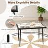 Indoor Modern Breakfast Table w/ Faux Marble Tabletop-Grey