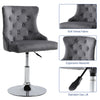 Grey Velvet Barstool Kitchen Bar Chair Stool Seat Button Back Height Adjustable