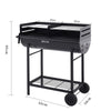 HALF OPEN DRUM BARREL STEEL BBQ CHARCOAL GARDEN BARBECUE BLACK ADJUSTABLE GRILL