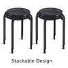 6X Stackable Round Steel Stools Backless Nesting Stool Black Flexible Seating
