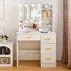 Dressing Table with Golden Handle 4 big Drawers and sliding Mirrow Makeup Desk