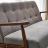 2 Seater Wooden Sofa Settee Couch Armchair Accent Chair Button Back Living Room
