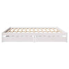 Bed Frame with Drawers White 200x200 Solid Wood Pine K1V1