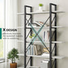 5-Tier Freestanding Bookshelf, Modern Open Display Storage Rack, White
