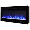 Inset/Wall 80'' Electric Fireplace Crystal/Log Effect 9 LED Flame Heater +Remote