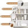 Smilesun Wall-Mounted Bathroom Cabinet w/2 Mirror Doors&Shelves 50x13x60cm White
