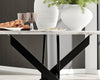 Novara 120cm White Marble Effect Black Leg Table