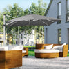 3 x 3(m) Cantilever Roma Parasol Garden Umbrella with Cross Base Grey