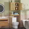 Bamboo Over The Toilet Storage Cabinet Washing Machine Bathroom Rack