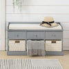 Shoe Bench Shoes Storage Organizer Baskets Cabinet Cushioned Seat Home Hallway