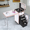 Foldable Manicure Nail Table Cosmetic Makeup Case Trolley With Bluetooth Speaker