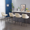 2X Breakfast Bar Stools Thickened Pad Linen Dining Chairs for Counter Kitchen