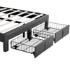 UPHOLSTERED BED FRAME 4FT6 DOUBLE STORAGE BED WITH CHARGING AND LIGHTING GREY
