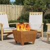 Square Fire Pit 50x50x30 cm Weathered Steel