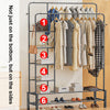 Heavy Duty Clothes Rail 120Kg Load Sturdy Clothes Rack with Shelfs & Shoe Rack