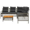 Swpsd Rattan Garden Sofa Set with Cushions 2 Pcs Patio Furniture Seating T5C3