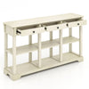Retro Console Table 146cm Long Rectangular Entryway Sofa Table with Storage
