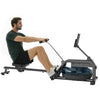 Water Rowing Machine Wheels Vertical Storage Adjustable Resistance Cardio Work