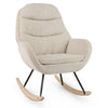 Nursery Glider Rocker Upholstered Rocking Chair-Beige