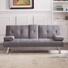 Fabric Modern Sofa Bed Sectional 3 Seater 2 Cup Holder Couch Bed Chrome Legs