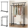 HeavyDuty Double Clothes Rail Hanging Rack Garment Stand Storage Shelf On Wheels
