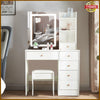 Dressing Table Makeup Desk Vanity Set w/ LED Lights Mirror + Stool + Drawers New
