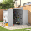 Metal Garden Shed, Lockable Tool Storage House Lean to Shed with Double Doors UK