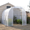 Round Top Polytunnel Walk-in Garden Greenhouse Tent Zip Door Windows Steel Frame