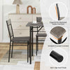 Rectangular Dining Furniture Set for 4 People Kitchen Table with 4 Chairs-Grey