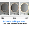 Heilmetz Gold Round LED Bathroom Mirror With Warm Backlit Lights Clock Demister