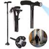 FOLDABLE WALKING STICK WITH LED LIGHT DISABILITY ALUMINIUM HEAVY DUTY CANE TORCH