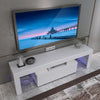 130CM Width White Modern TV Stand Matt Cabinet Unit High Gloss Door LED Light
