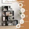 Costway 5-Tier S-Shaped Bookshelf Z-Shelf Bookcase Home Modern Display Shelf