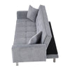 3 Seater Click Clack Sofa Bed Upholstered Fabric Recliner Settee Couch w/Pillows