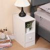 Slim Bedside Table Cabinet with Drawer for Bedroom Sofa Side Table End Tables
